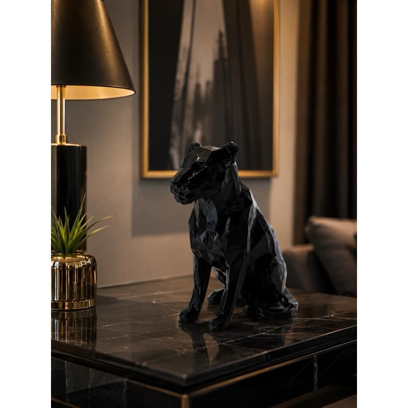 Pantera Decorativa Geométrica 10cm | Escultura Moderna Minimalista | enfeite Sala e Mesa