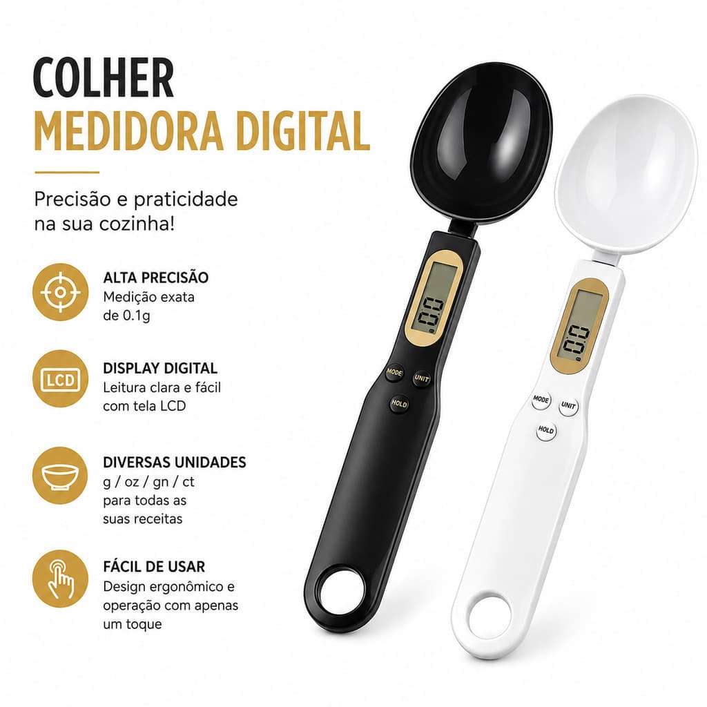Colher Balanca Colher Medidora Digital com Display LCD