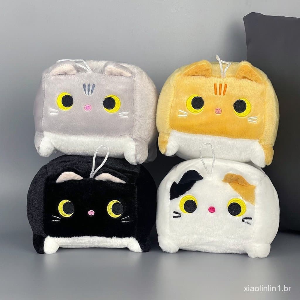 Bloco Gato Almofada Boneca Pelúcia Bonecas De Presente Para Crianças Decoração De Casa Brinquedos Recheados
