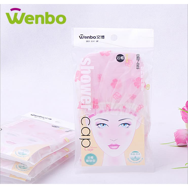 Wenbo banho tipo fosco touca de banho moda impressão não descartável touca de banho beleza boné de óleo cozido