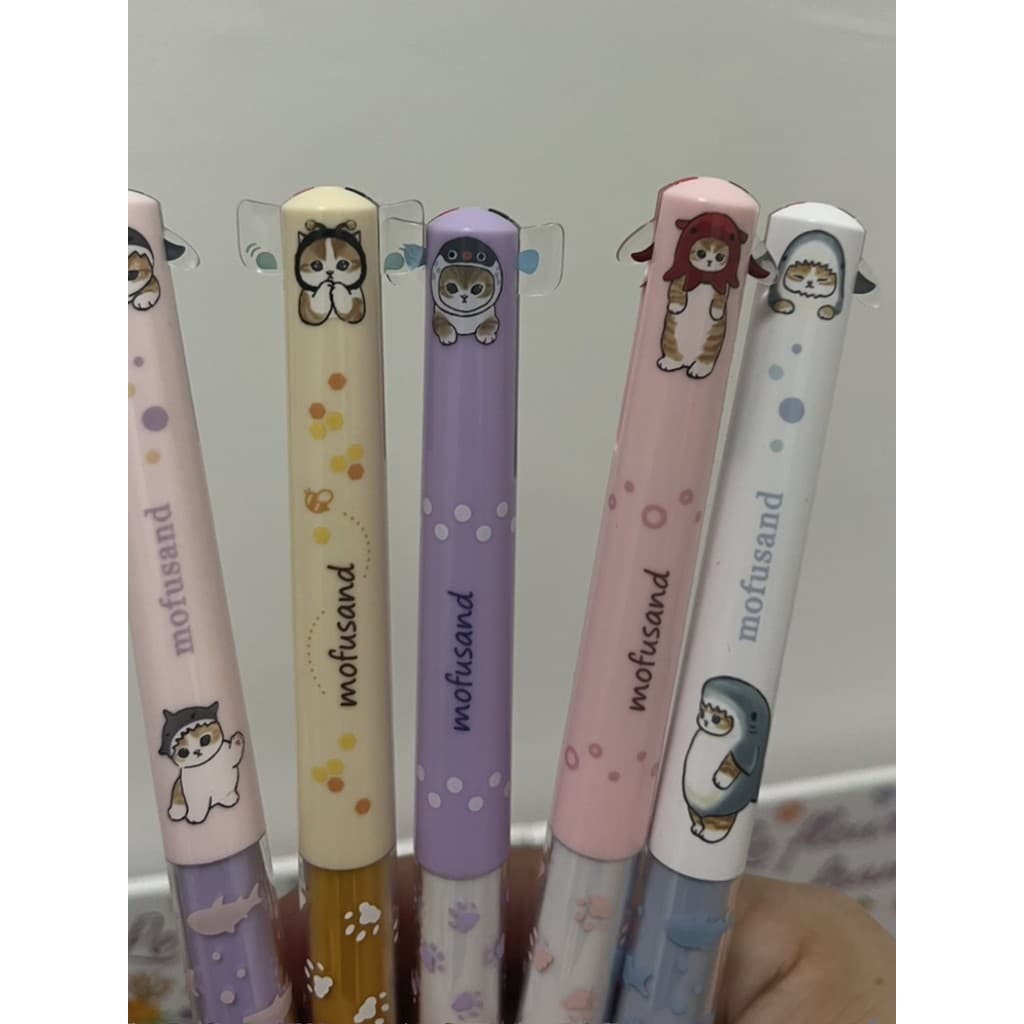 Caneta de Gel japonesa Sanrio Co-Branded mofusand Shark Cat Limited Caneta de Gel 0.5 mm preta