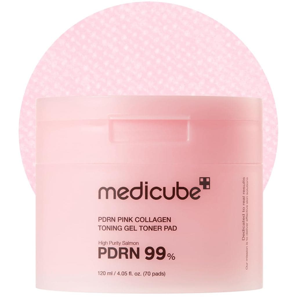 Medicube Toner Pads DNA de Salmão PDRN Pink Collagen Jelly Pad |   Pads de Tônico em Gel Coreano |   Niacinamida, Madeca