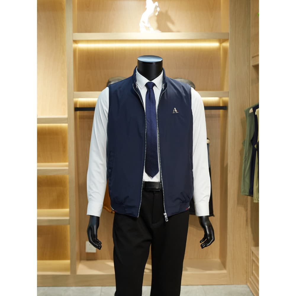 [Mesmo estilo no Shopping] Colete com gola alta masculino 2024 primavera novo estilo à prova de vento à prova d'água pri