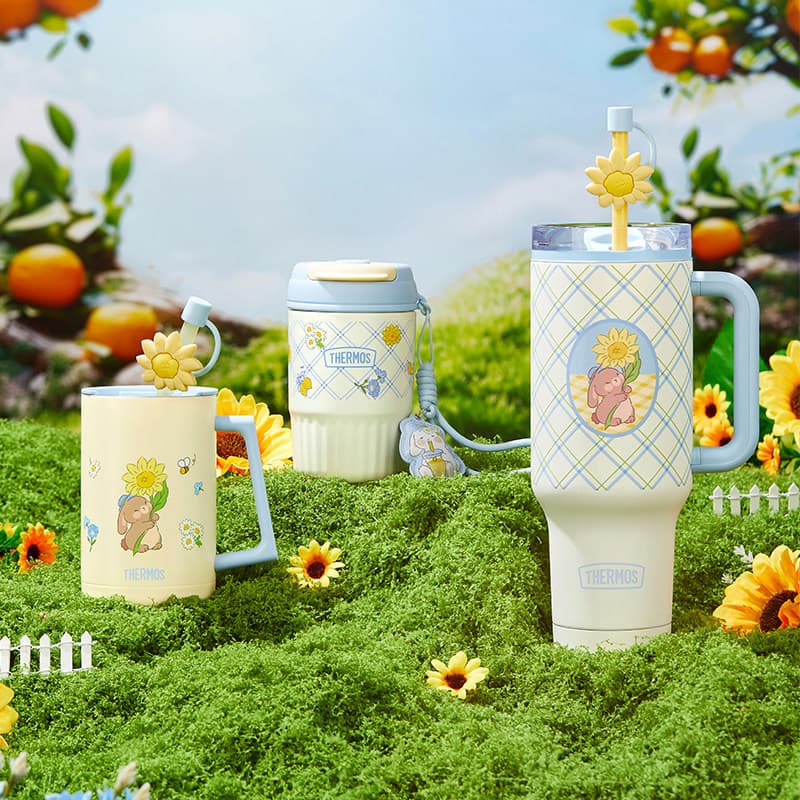 Tanji mesmo estilo garrafa térmica primavera piquenique série copo térmico Carry cup grande capacidade portátil duplo be