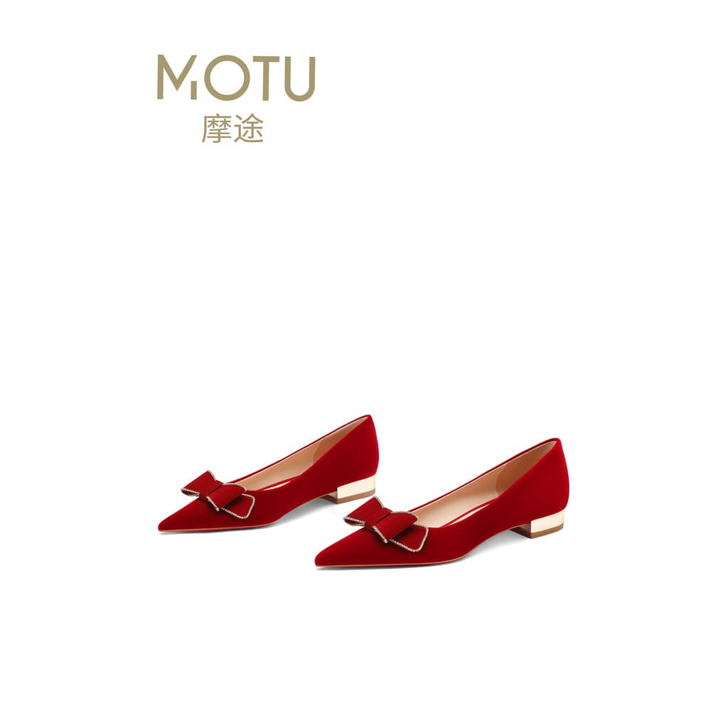 Sapatos de casamento vermelhos femininos de sola plana torrar Xiuhe roupas sapatos de noivado chinês casamento tamanho g