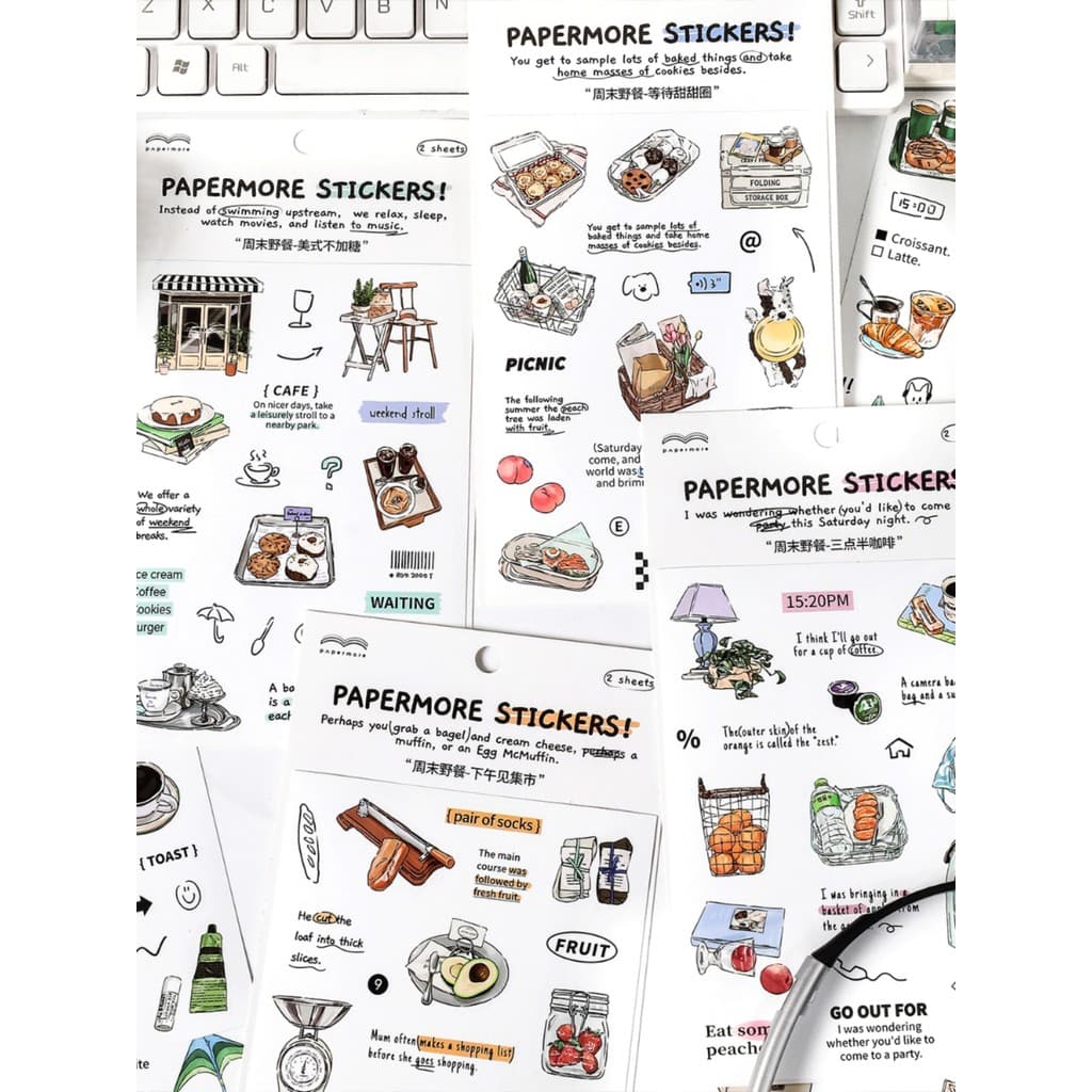 PaperMore fim de semana piquenique adesivos dos desenhos animados ins diversão arte ilustração manual álbum de fotos dec