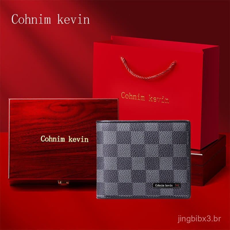 [Promoção] Nova Carteira Masculina de Marca em Couro Genuíno, Carteira Boutique 7.21