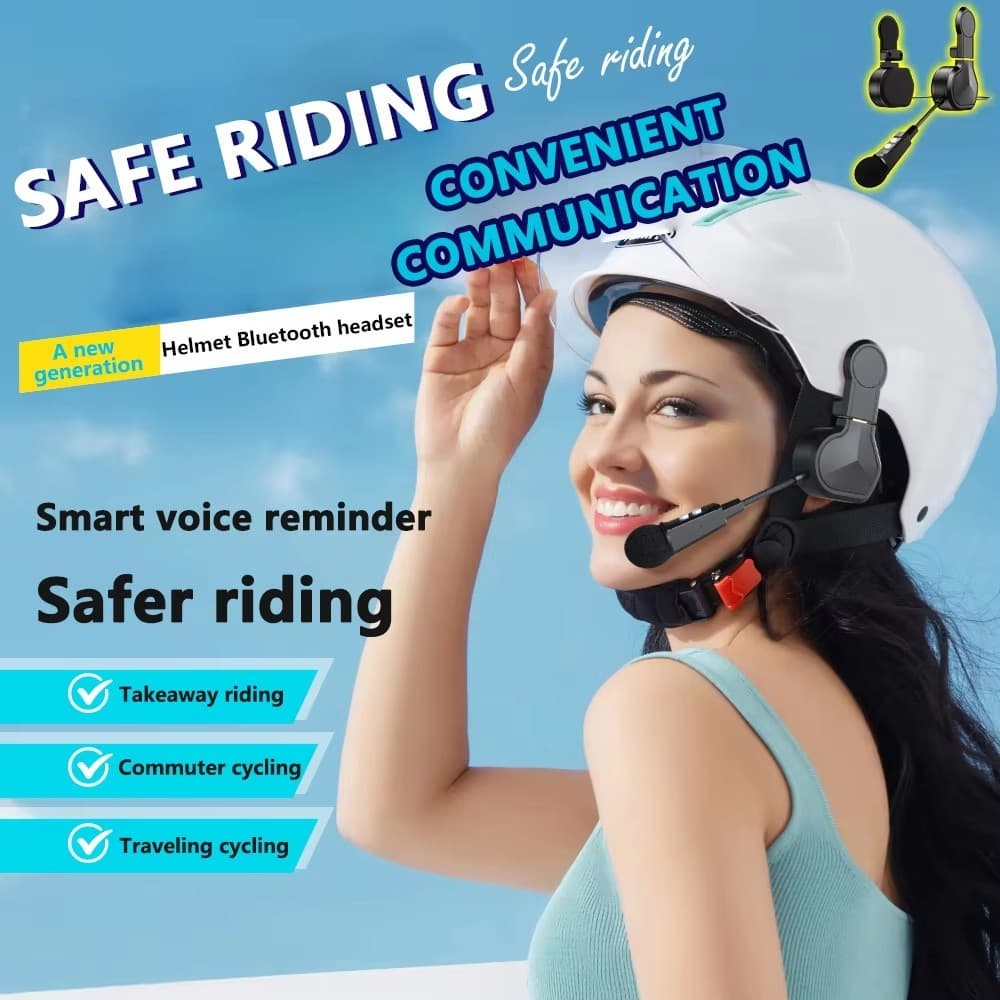 Fone De Ouvido Bluetooth Para Motocicleta Com Suporte De Clipe , Capacete Estéreo Sem Fio Moto , Reprodutor De Música ,