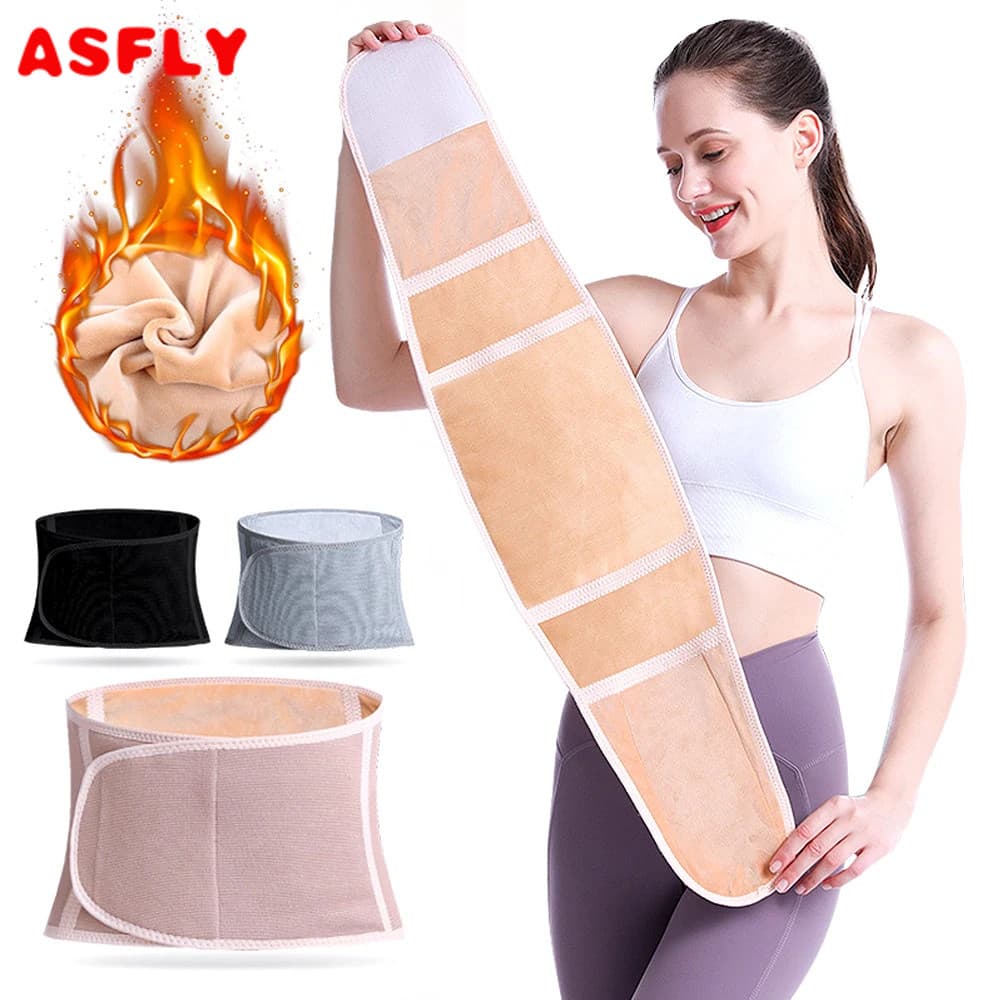 Inverno Engrossar Térmico Pelúcia Cintura Mais Quente Cinto De Apoio Lombar Aconchegante Protetor Abdominal Estômago Cor