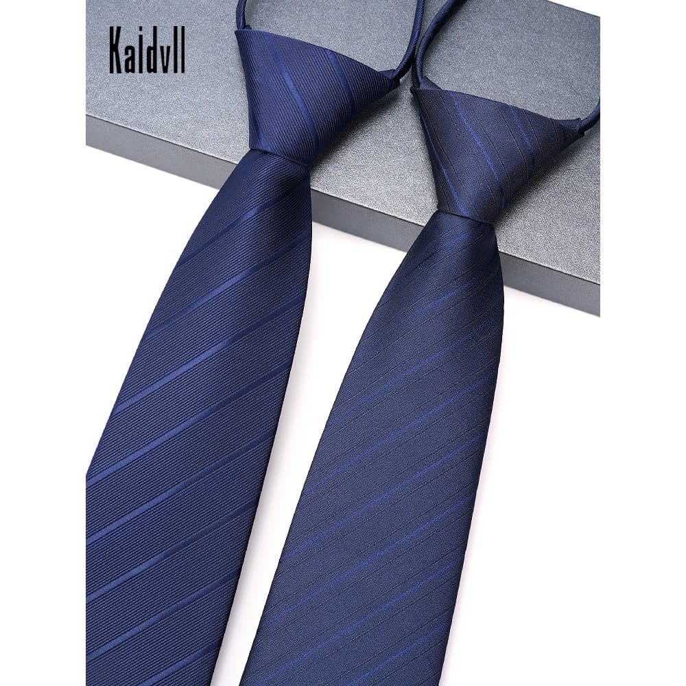 Gravata masculina sem nó com zíper estilo azul negócios casamento noivo gravata de mão preguiçosa gravata Formal sem nó