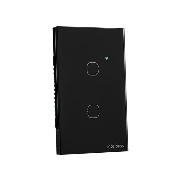 Interruptor Inteligente Wi-Fi Touch 2 teclas Preto EIW 1002 Intelbras