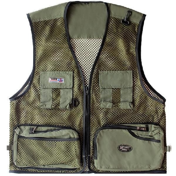 Fino ao ar livre Multi-bolso fotografia colete Casual colete de pesca malha colete masculino fixo