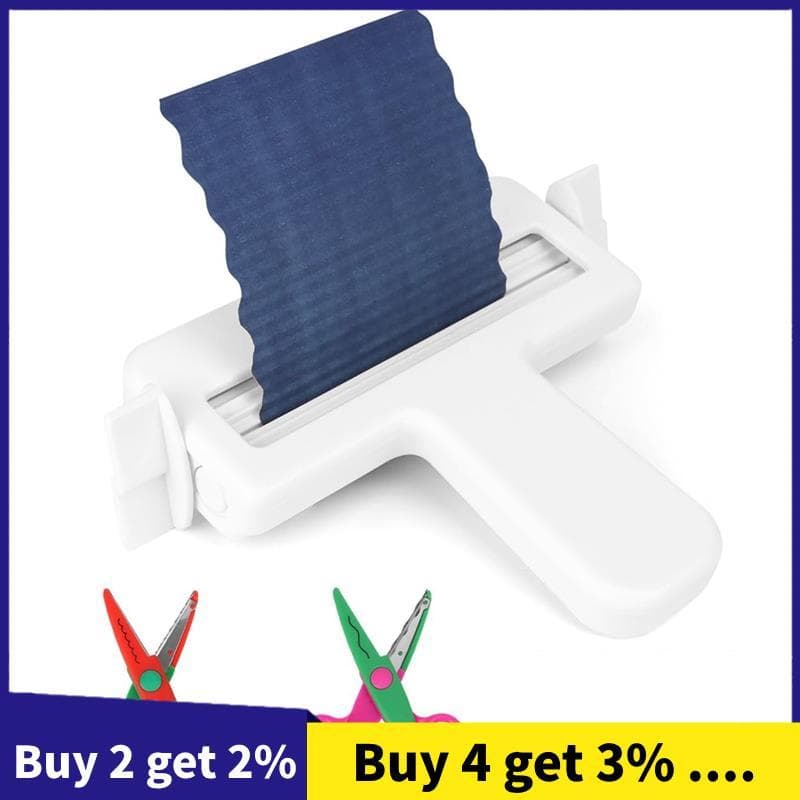Mini Crimpador De Papel , 2 Pacotes De Tesouras De Rosamento , Creaser Decorativo De Vedação Para A6 E Papéis Menores ,