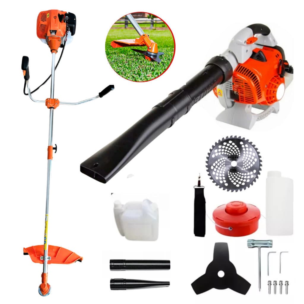 Kit Roçadeira Gasolina 65cc Profissional + Soprador Gasolina 52cc Profissional Nakasaki