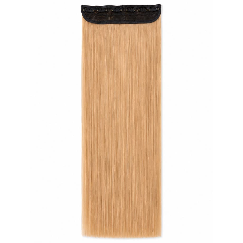 Aplique de Cabelo Sintético Liso com Clips Mecha Fina Longa Loiro 1 Unidade