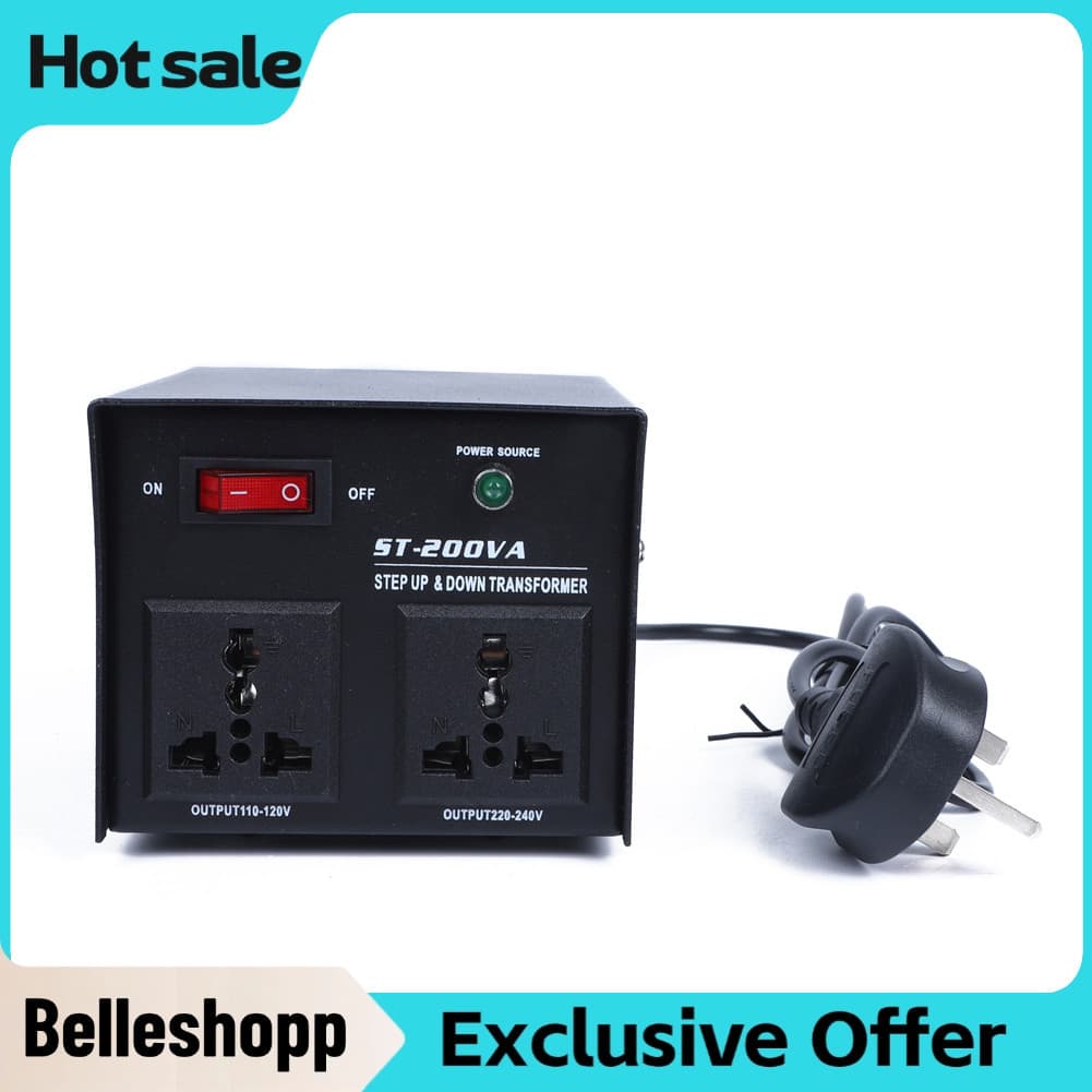 Belleshopp-br Belleshopp-br Transformador de potência inteligente e eficiente, conversor de tensão de 200 W para uso