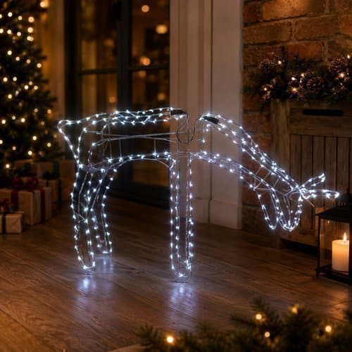 Rena Luzes Natalinas Led Branco Frio Movimentacao Externa Piso Jardim 127v