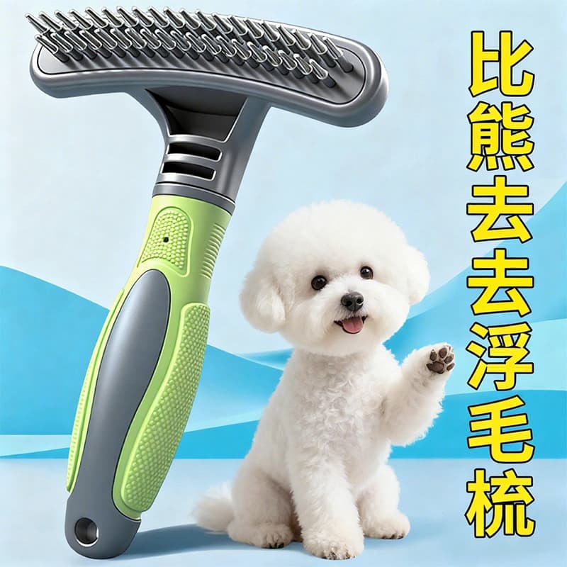 Bichon aliciamento pente cão nós macios remover flutuante massagem do cabelo do cão prego ancinho linha pente suprimento