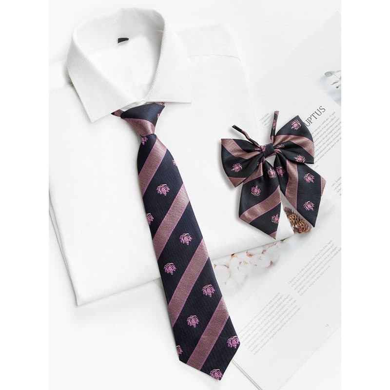 Gravata rosa feminina estilo Preppy preguiçoso camisa livre gravata acessórios jk laço rosa terno de marinheiro gravata