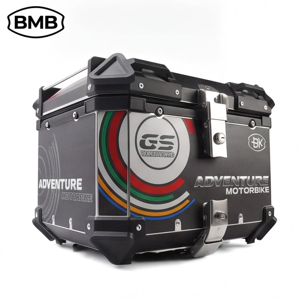 Baú para Moto Top Case Adventure 45L com Trava Suporta 10kg Preto