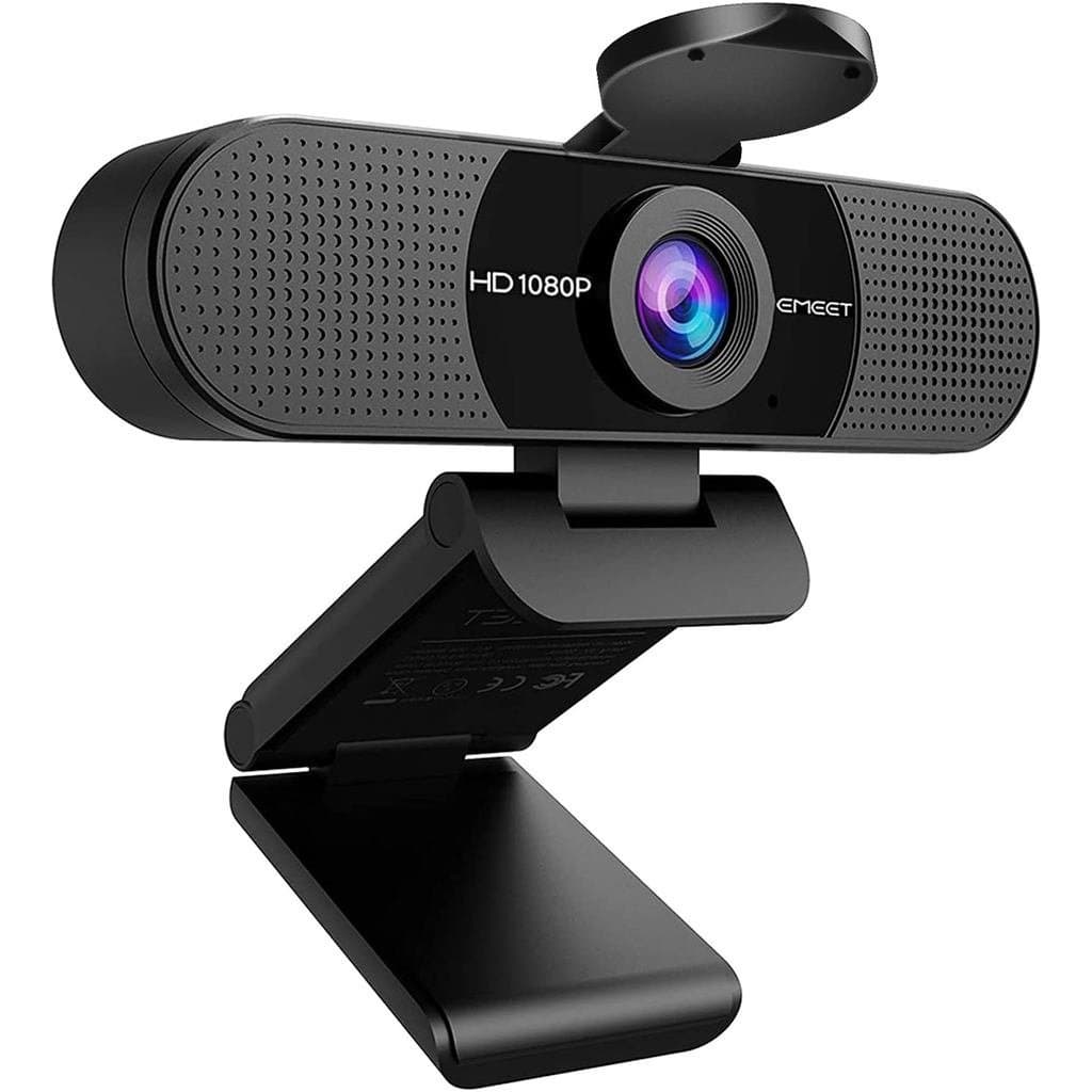 Webcam EMEET 1080P com Microfone, Câmera Web C960, Webcam para Streaming com 2 Microfones, 90 ° Câmera de Computador FOV