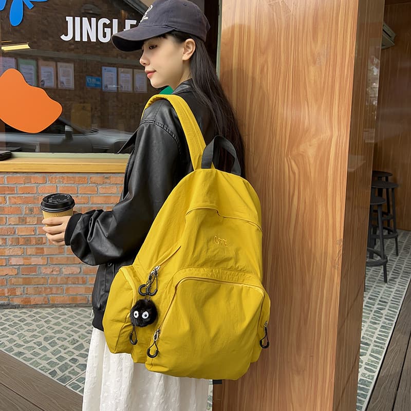 Japonês Casual mochila feminina novo estilo cor sólida mochila influenciador moda grande capacidade mochila feminina est