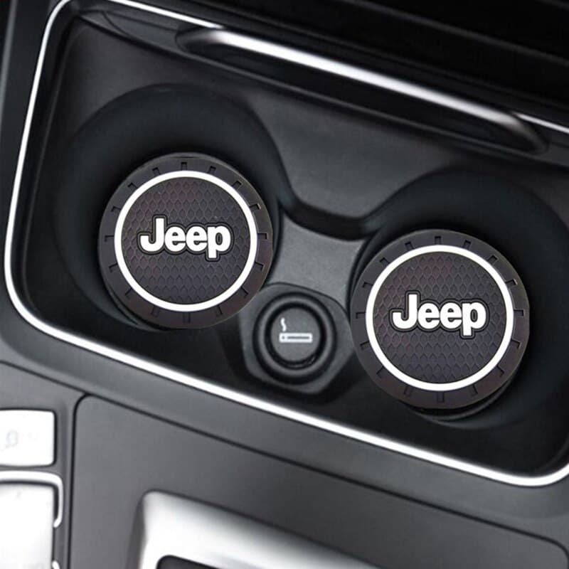 Suporte de Copo Antiderrapante de 2 Peças para Jeep Renegade Compass 2022 Willys Wrangler JK Cherokee XJ Acessórios X4LI