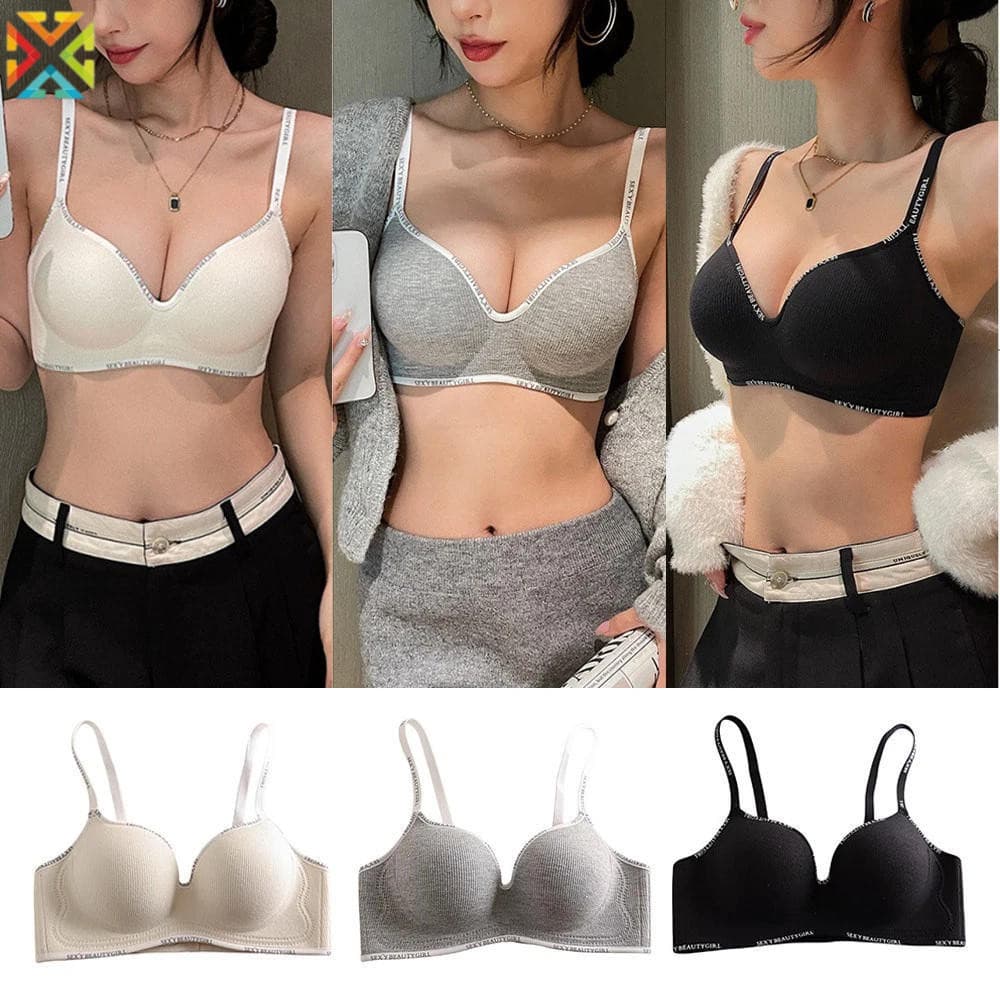 Sutiã sem costura, sem aro, com efeito push-up, anti-flacidez, roupa íntima feminina, sutiã confortável para dormir, sem