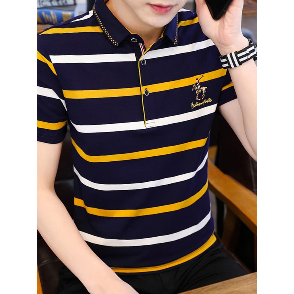 Camiseta de manga curta masculina verão fino roupas superiores camisa polo camisa Casual verão na moda marca camisa meia
