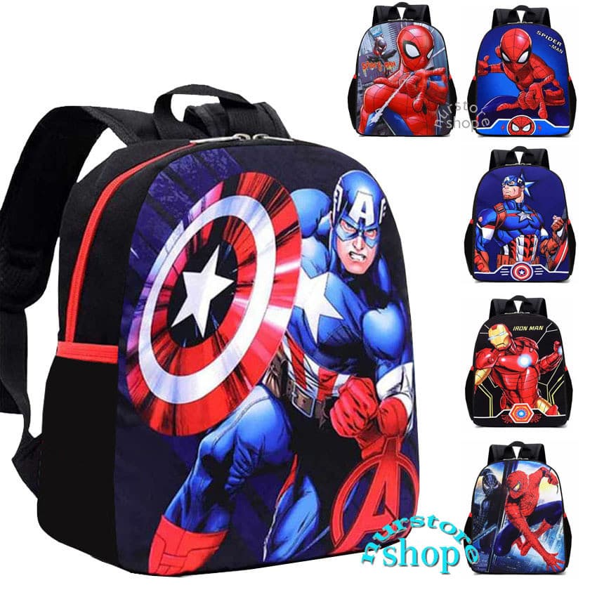 NS109-Mochila Pré-Escolar E Do Jardim De Infância Para Meninos Com Personagem De Super-Herói Dos Vingadores Da Marvel