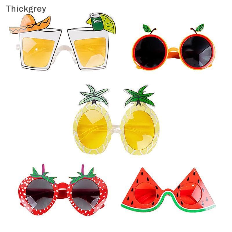 thickgrey Óculos De Sol Para Festa De Verão , Pinho , Morango , Formato De Frutas Tropical , Suprimentos Aniversário , B