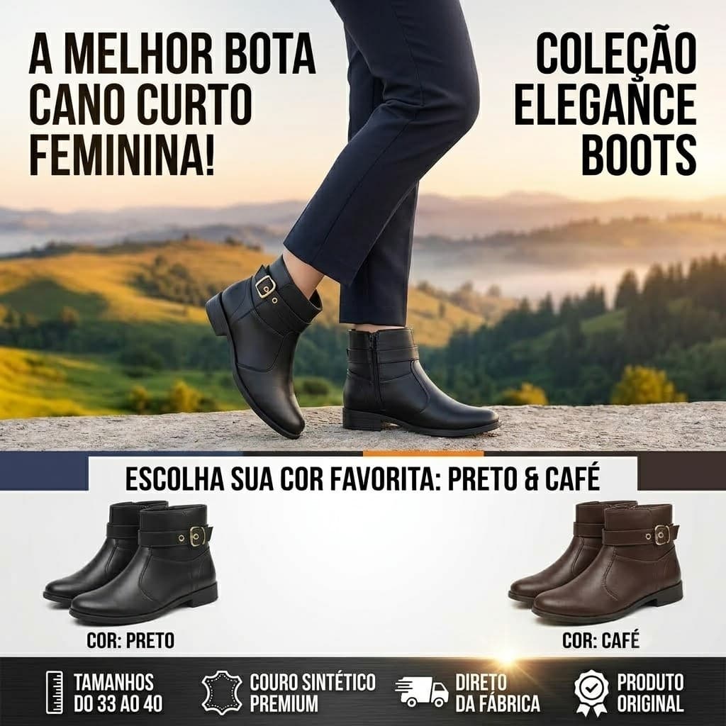 Bota Feminina Café RGK Cano Curto Casual Confortável Estilosa Elegante Sola Macia Inverno Café Outono Macia Luxo Promoçã