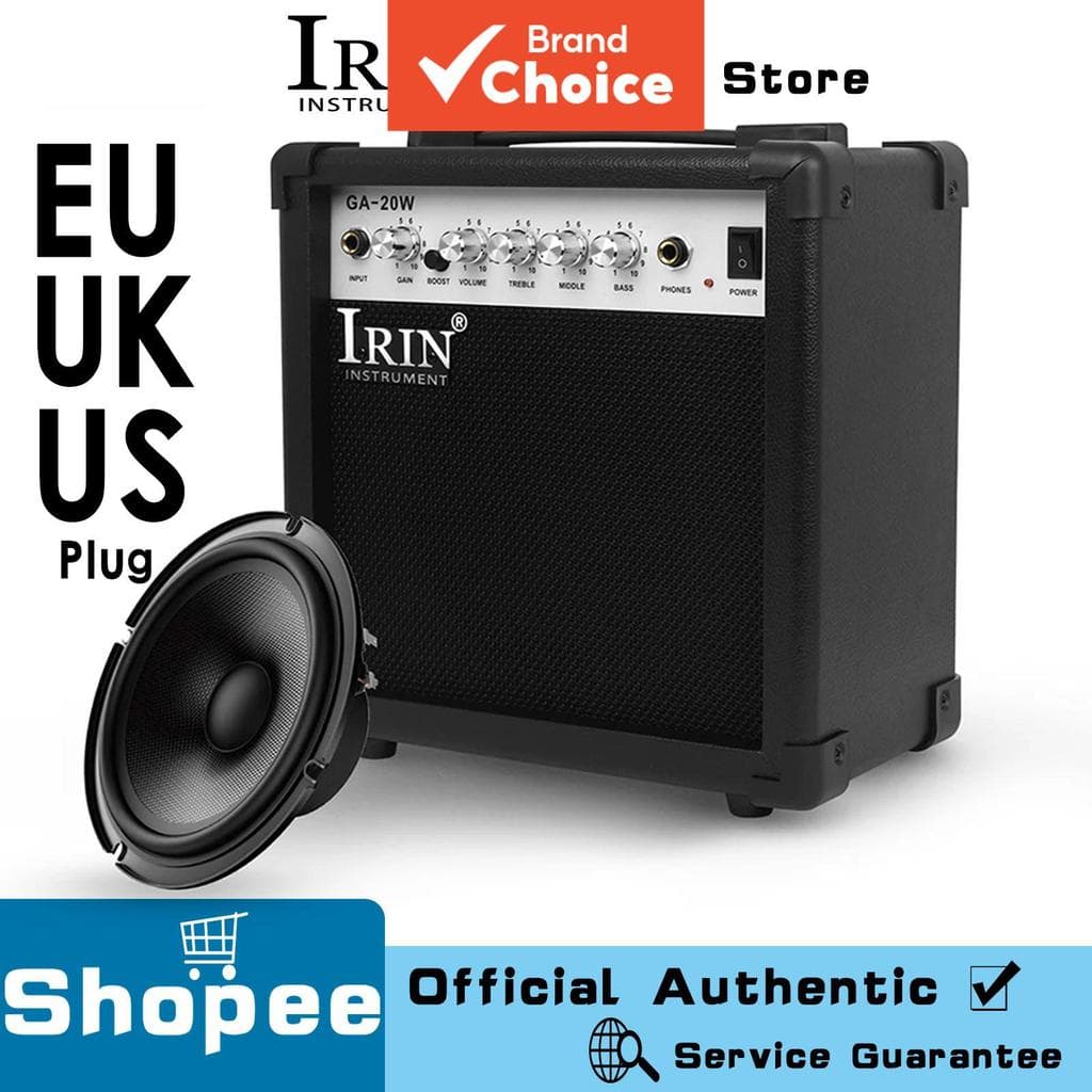 IRIN 20W Amplificador De Guitarra Portátil 5 Ajuste Baixo Elétrico AMP Alto-Falante 3 Banda EQ Controle Peças Acessório