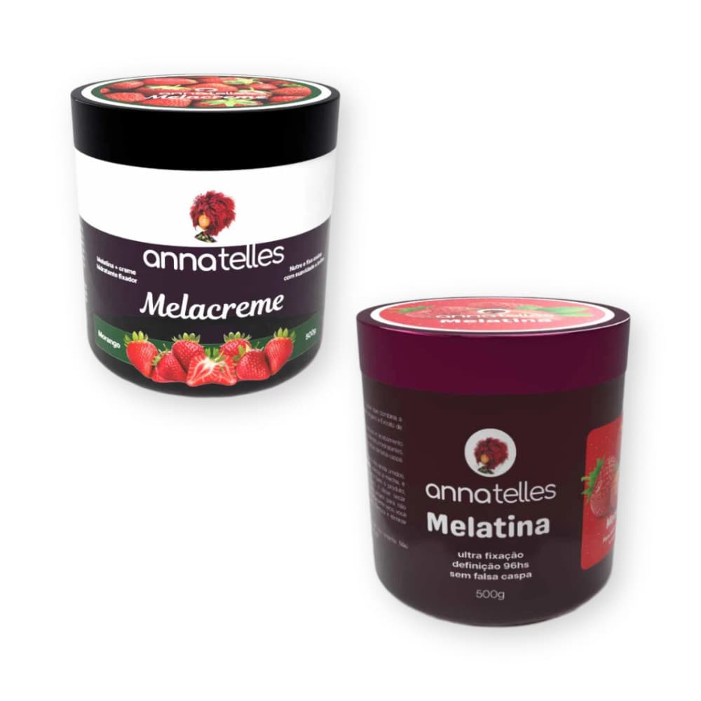 Kit Anna Telles Creme Hidratante Fixador Melacreme 500g + Melatina Hair 500g Ultra FIxação
