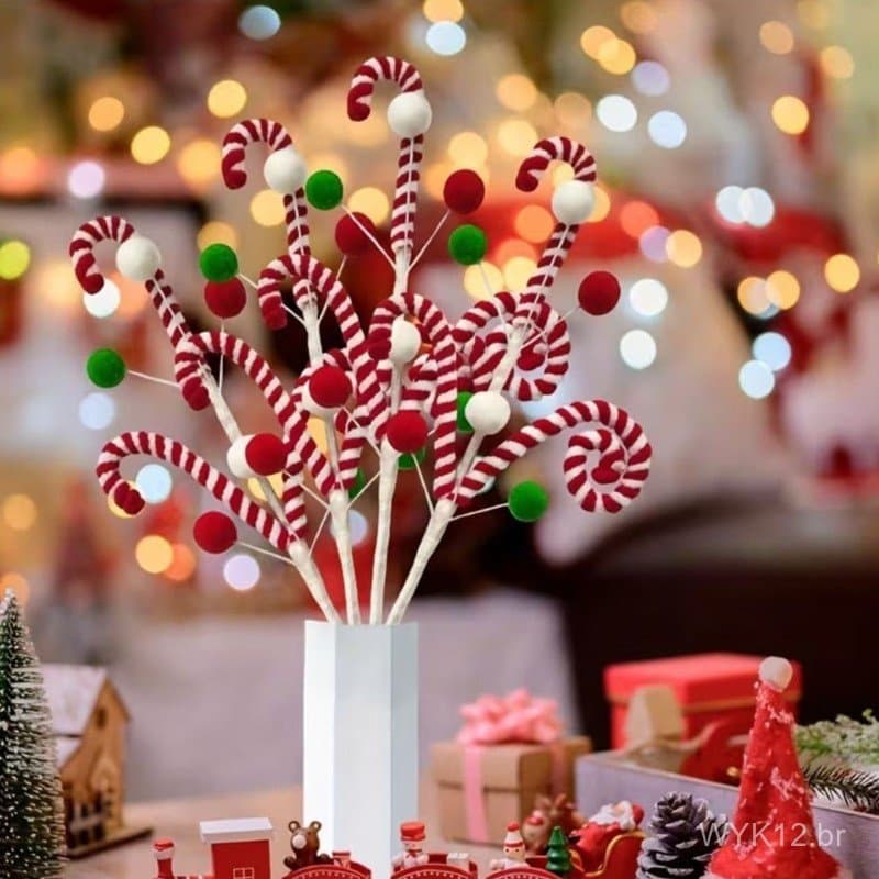 Lindo Conjunto de 10 Decorações de Natal para Árvore e Arranjos de Mesa