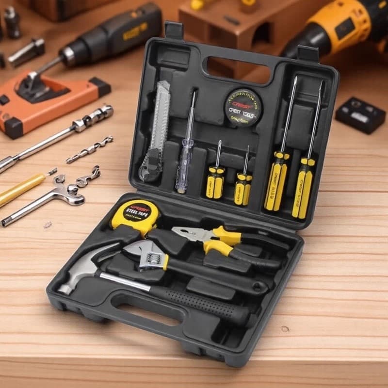 Kit Ferramentas Maleta Jogo Organizadora 12 Peças Multiuso Casa-BOMVINK
