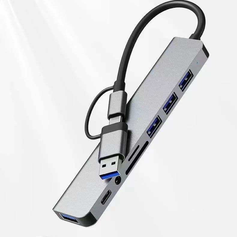 [Portátil prático] tipo-c/usb oito em um estação de acoplamento de cabeça dupla Laptop multifuncional hub de leitura mul
