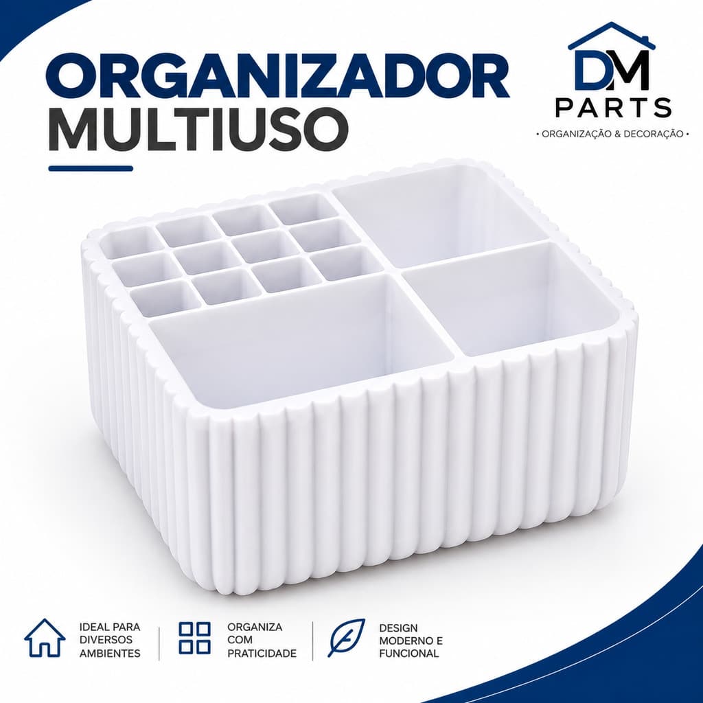 Organizador Multiuso de Mesa 15 Divisórias Porta Maquiagem Canetas Pincéis Escritório