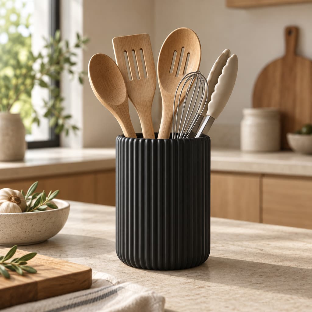 🍴 Porta Utensílios de Cozinha com Drenagem — Organizador de Talheres e Utensílios para Pia e Bancada