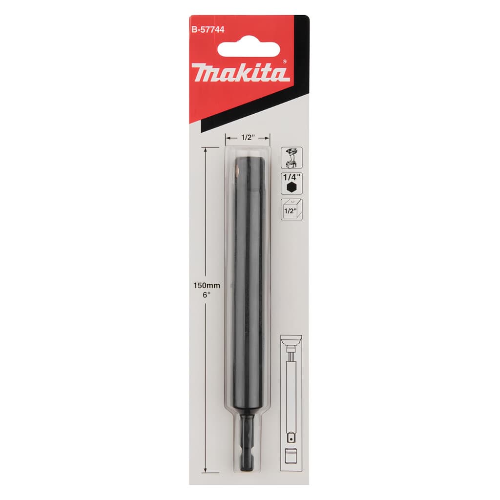 ADAPTADOR PARA SOQUETE QUADRADO MAKITA 150MM 1/4" X 1/2" B-57744