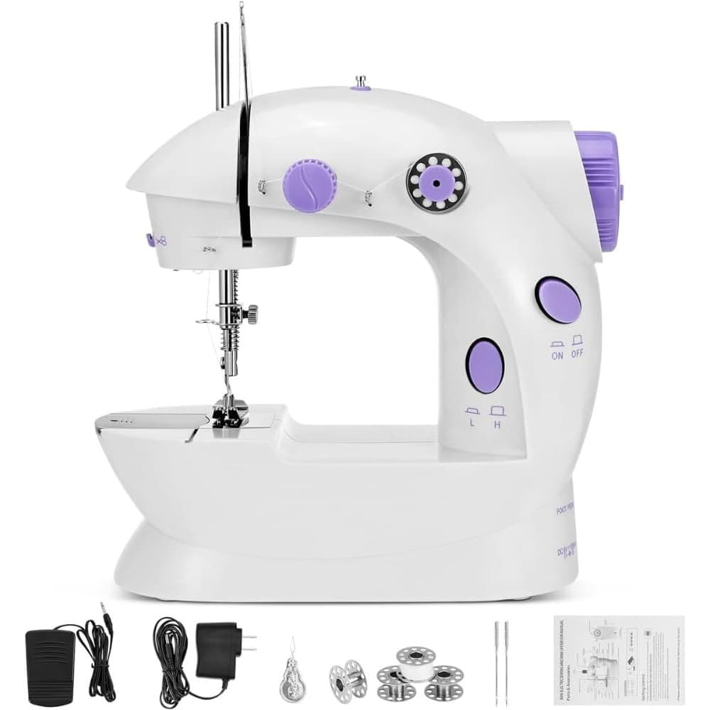 Mini Máquina de Costura Portátil Elétrica –  Ideal para Reparos Rápidos, Ajustes e Costura Criativa com Acessórios