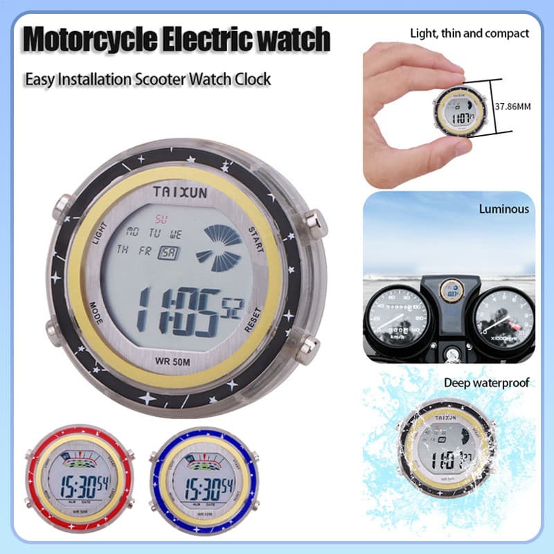 Relógio Elétrico Para Motocicleta , Brilhante Com Mostrador Pequeno Eletrônico À Prova D'água Homens , Ciclistas phdbr