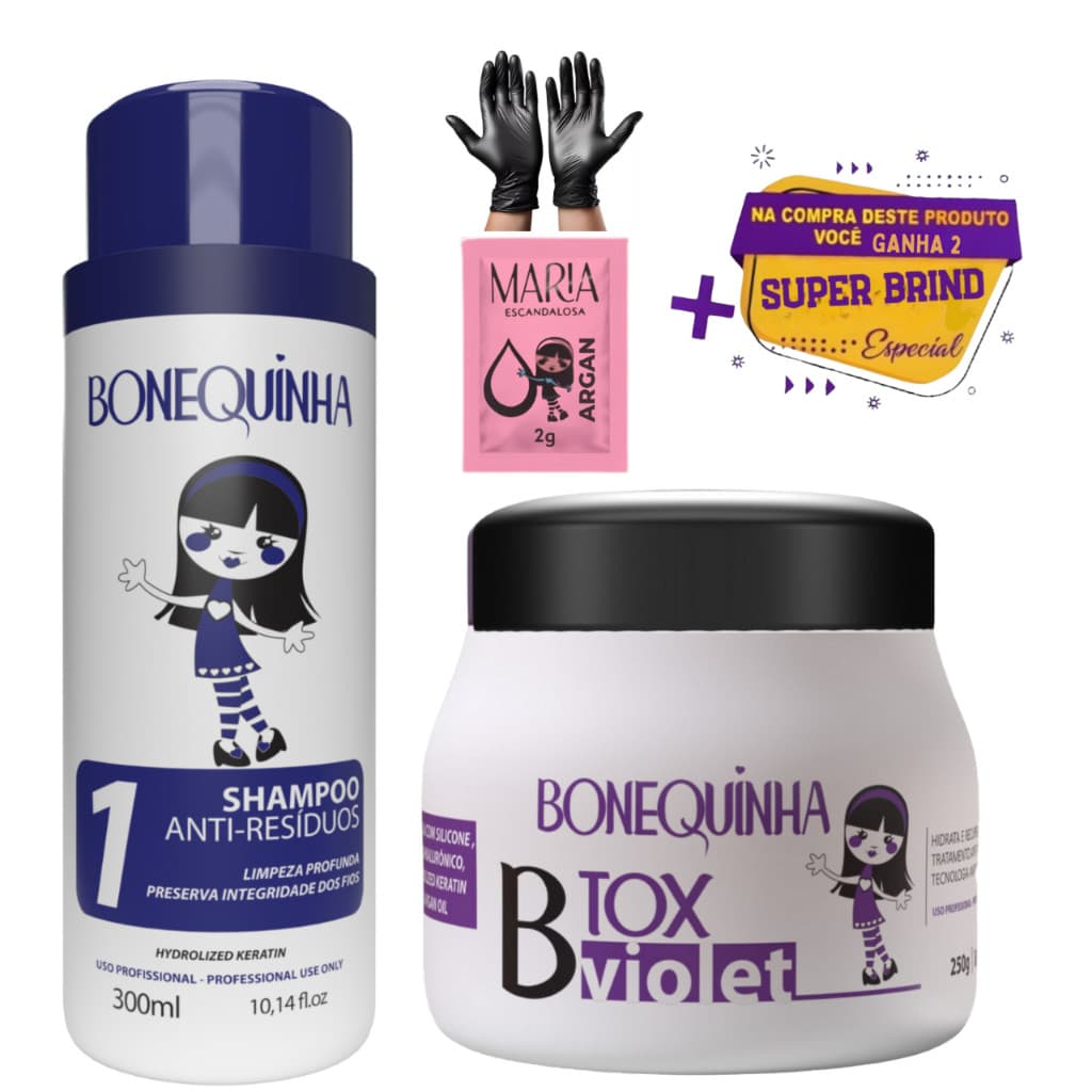 Btx Violet 252g + Shampoo Anti-Resíduo 300ml Bonequinha Escandalosa