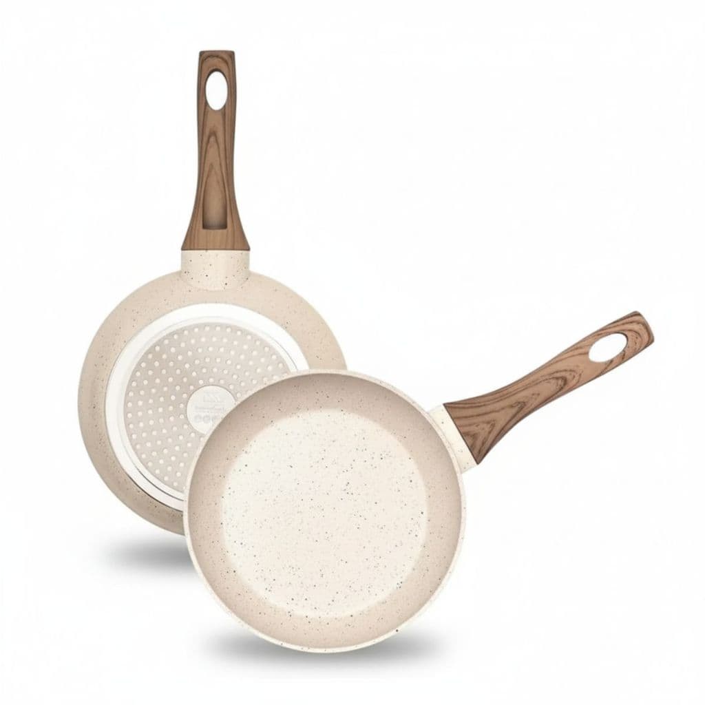 Frigideira Indução Revestimento Cerâmico 20cm Creme Lehaví