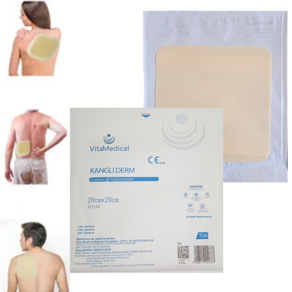 Kit 2 Hidrocoloide Sacral Grande Para Costas Ferimentos Acamados 20x20cm