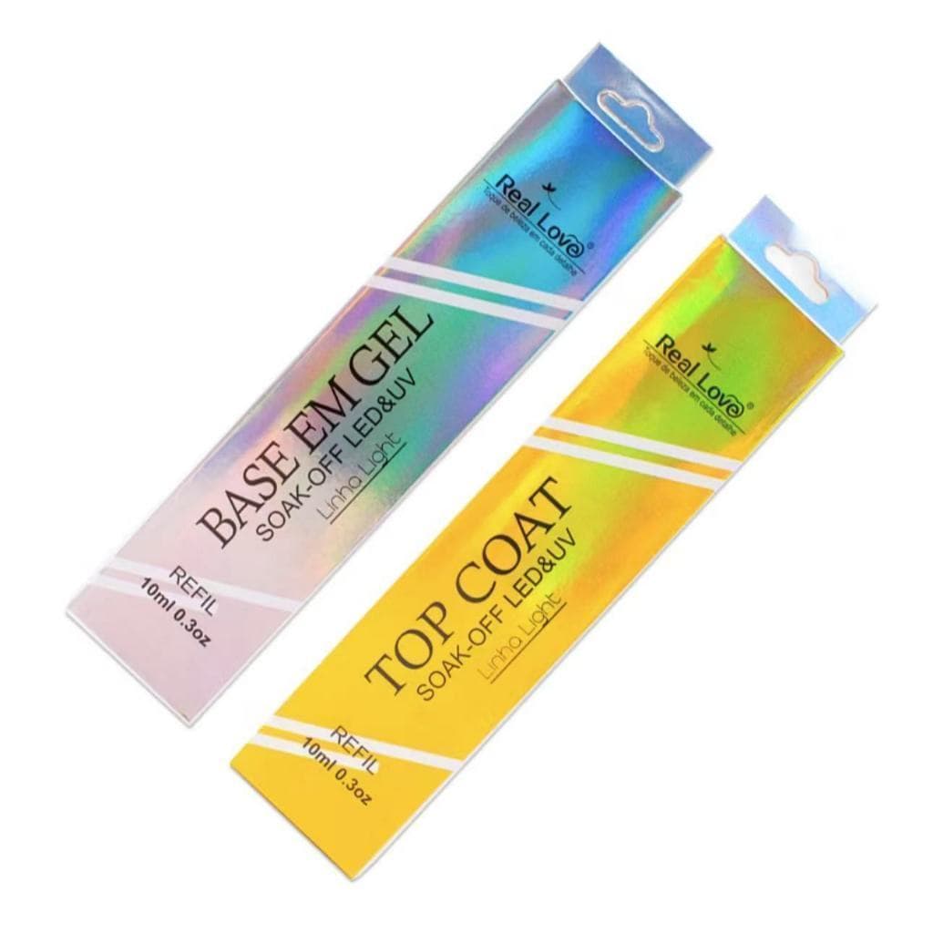 Kit Refil Base em Gel 10ml + Top Coat 10ml-Real Love Refilvi vi
