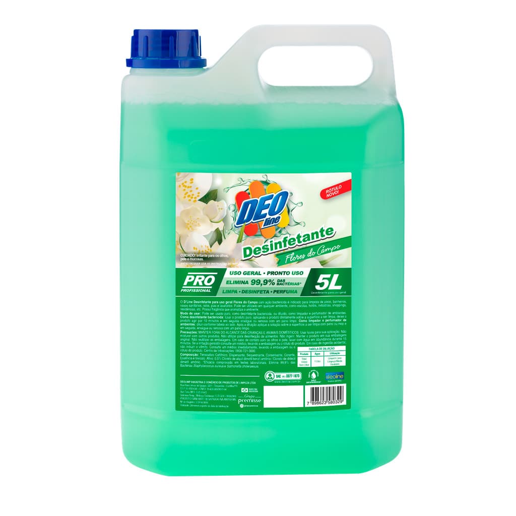 Desinfetante Uso Geral Flores do Campo 5 litros - Deoline