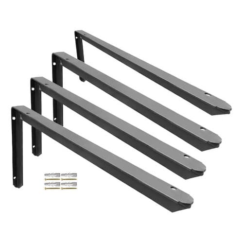 Kit 4 Uni Suport Mao Francesa Grapa Preta P/ Pia Tanque 40cm