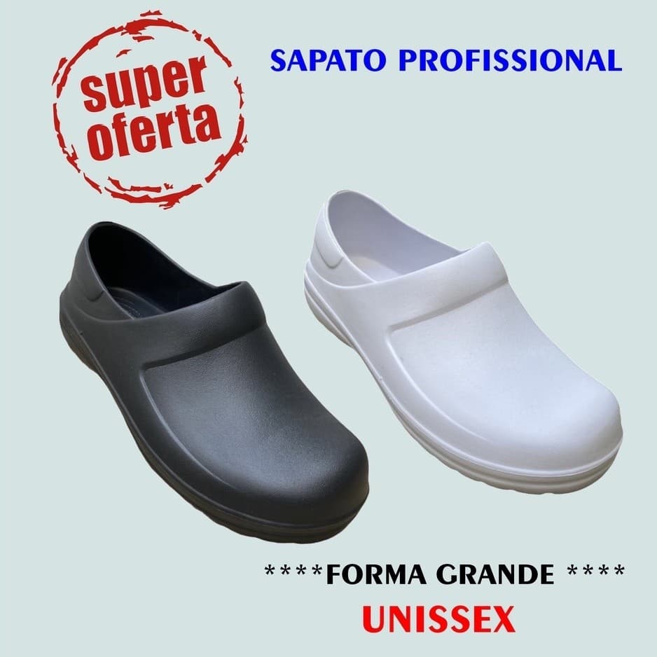 Sapato profissional fechado eva enfermagem cozinha saúde farmácia limpeza serviço EPI Yvate