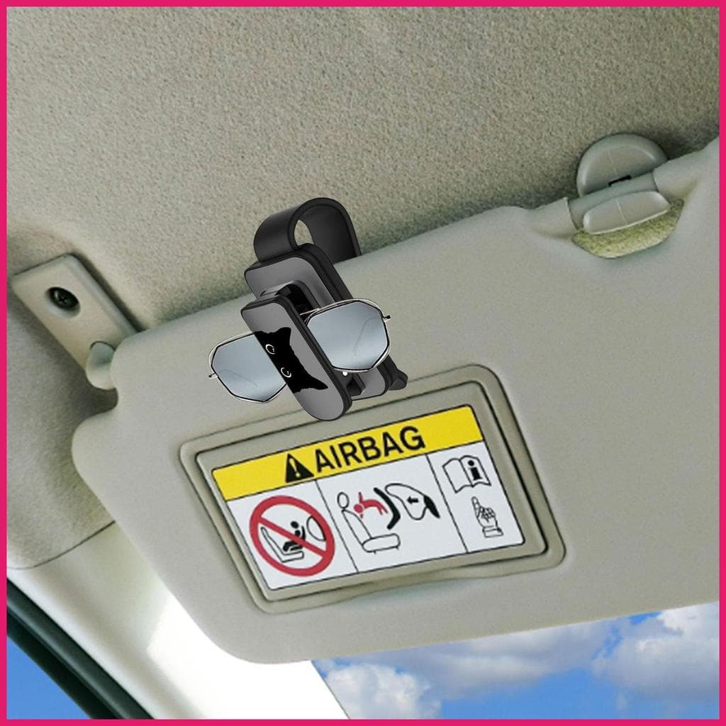 Suporte De Óculos De Sol Para Viseira De Carro , Design De Gato , Sem Deslizamento , Clipe De Cartão , Montagem Feminino